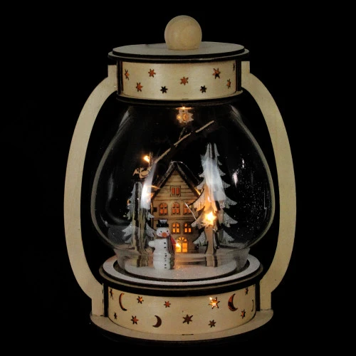 Roman 9.75" Clear And Beige LED Woodland Christmas Dome Lantern Tabletop Decoration 6 Roman 9.75" Clear And Beige LED Woodland Christmas Dome Lantern Tabletop Decoration - Image 4