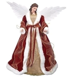 Roman 18" LED Angel Christmas Tree Topper With Battery Operated Fiber Optic Wings