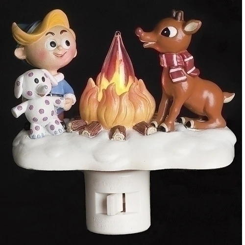 Roman 4.5" Rudolph The Red-Nosed Reindeer Campfire Christmas Night Light 4 Roman 4.5" Rudolph The Red-Nosed Reindeer Campfire Christmas Night Light - Image 2