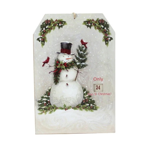 Roman 11.75" White Hanging Snowman And Cardinal Advent Christmas Calendar