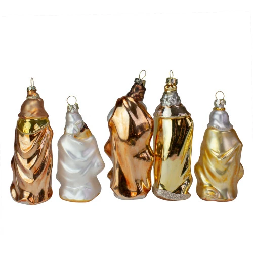 Roman Set Of 5 Gold Religious Nativity Glass Christmas Ornaments 5" 5 Roman Set Of 5 Gold Religious Nativity Glass Christmas Ornaments 5" - Image 3