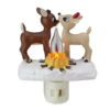 Roman 5" Rudolph And Clarice By Fire Christmas Nightlight -Christmas Decoration Store roman 132505 93022.1588353614