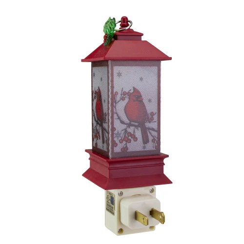 Roman 6" Red Cardinal Holly Christmas Lantern Night Light 6 Roman 6" Red Cardinal Holly Christmas Lantern Night Light - Image 4