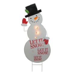 Roman 40" Pre-Lit White And Red Whimsical Snowman Outdoor Christmas Decor