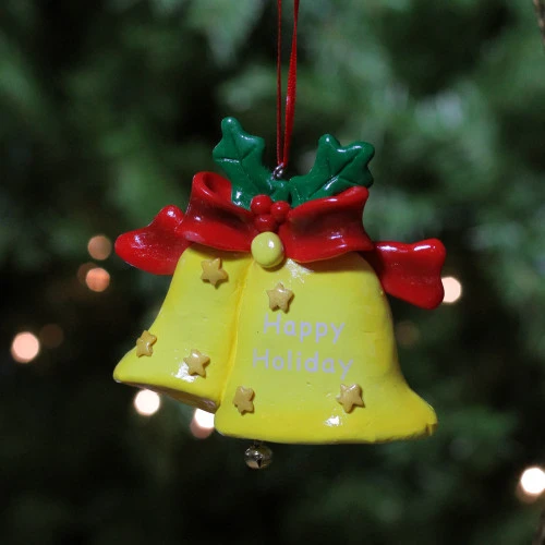 Roman Club Pack Of 24 Yellow And Red Happy Holiday Bell And Cardinal Christmas Ornaments 4.25" 5 Roman Club Pack Of 24 Yellow And Red Happy Holiday Bell And Cardinal Christmas Ornaments 4.25" - Image 3