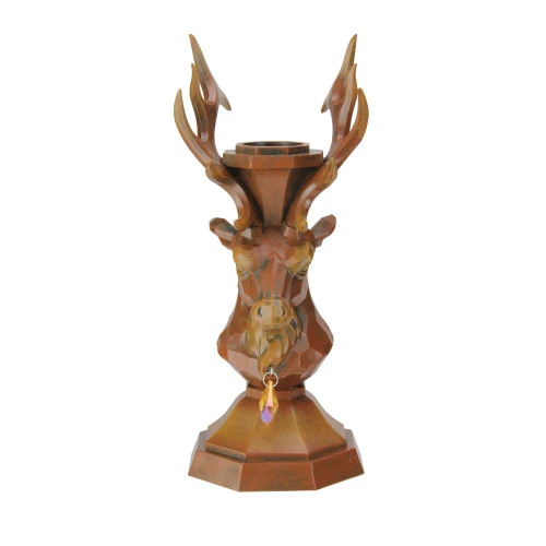 Roman 9" Brown Deer Bust Taper Candle Holder With Amber Crystal 3 Roman 9" Brown Deer Bust Taper Candle Holder With Amber Crystal