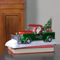 Roman 11" Green And Red Musical LED Lighted Polar Plowing Truck With Santa Claus Decoration 7 Roman 11" Green And Red Musical LED Lighted Polar Plowing Truck With Santa Claus Decoration -Christmas Decoration Store roman 32304 3 64209.1588406558