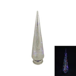 Roman 15" Pre-Lit Silver LED Christmas Tree Tabletop Decor