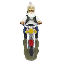 18" Biker Santa Hand Painted Outdoor Garden Statue -Christmas Decoration Store santabike 3 24538.1588362722