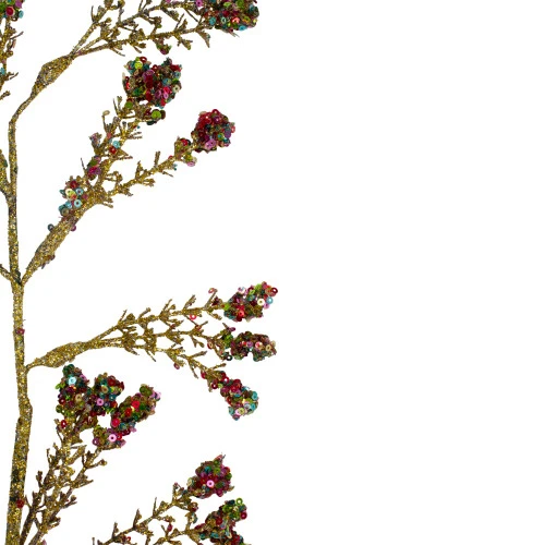 29" Red And Gold Sequin Glittered Christmas Outdoor Tassel Spray 4 29" Red And Gold Sequin Glittered Christmas Outdoor Tassel Spray - Image 2