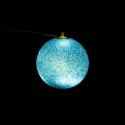 Sienna 7" Blue Shimmering Sphere Mini Ball Outdoor Decorative Patio Christmas Light - 12 Ft Green Wire -Christmas Decoration Store sienna 6540v118 2 53563.1599786480