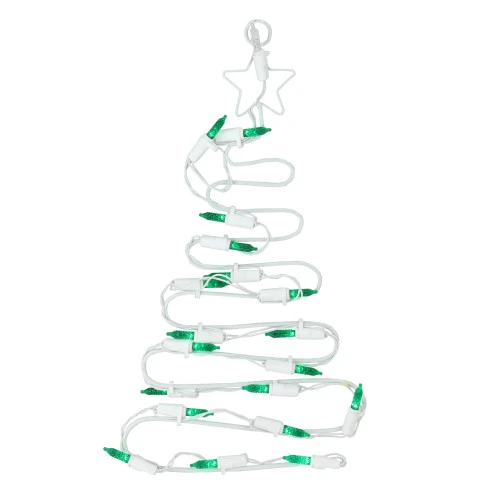 Northlight 12.5" LED Lighted White Battery Operated Christmas Tree Window Silhouette Decoration 4 Northlight 12.5" LED Lighted White Battery Operated Christmas Tree Window Silhouette Decoration - Image 2