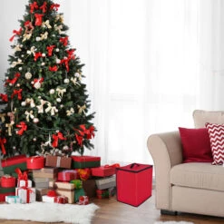 Northlight 48ct Red And Black Zip Up Christmas Ornament Storage Tub -Christmas Decoration Store simple20living20510148 s artwork201 01057.1694533530