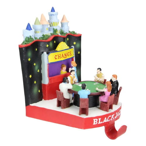 6.25" Red And Green Casino Gambling Blackjack Table Christmas Stocking Holder 4 6.25" Red And Green Casino Gambling Blackjack Table Christmas Stocking Holder - Image 2