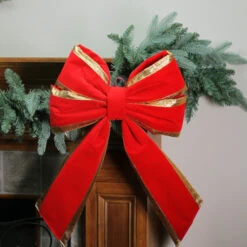 24" Red And Gold Commercial 4 Loop Outdoor Christmas Bow -Christmas Decoration Store stnickschoice 4401p6 18incom 2 34449.1588353542