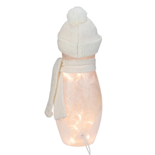 11" White And Red Lighted Snowman Christmas Tabletop Decoration 6 11" White And Red Lighted Snowman Christmas Tabletop Decoration - Image 4