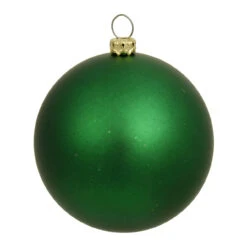 Matte Green And Gold Shatterproof Christmas Ball Ornament 8" (200mm)