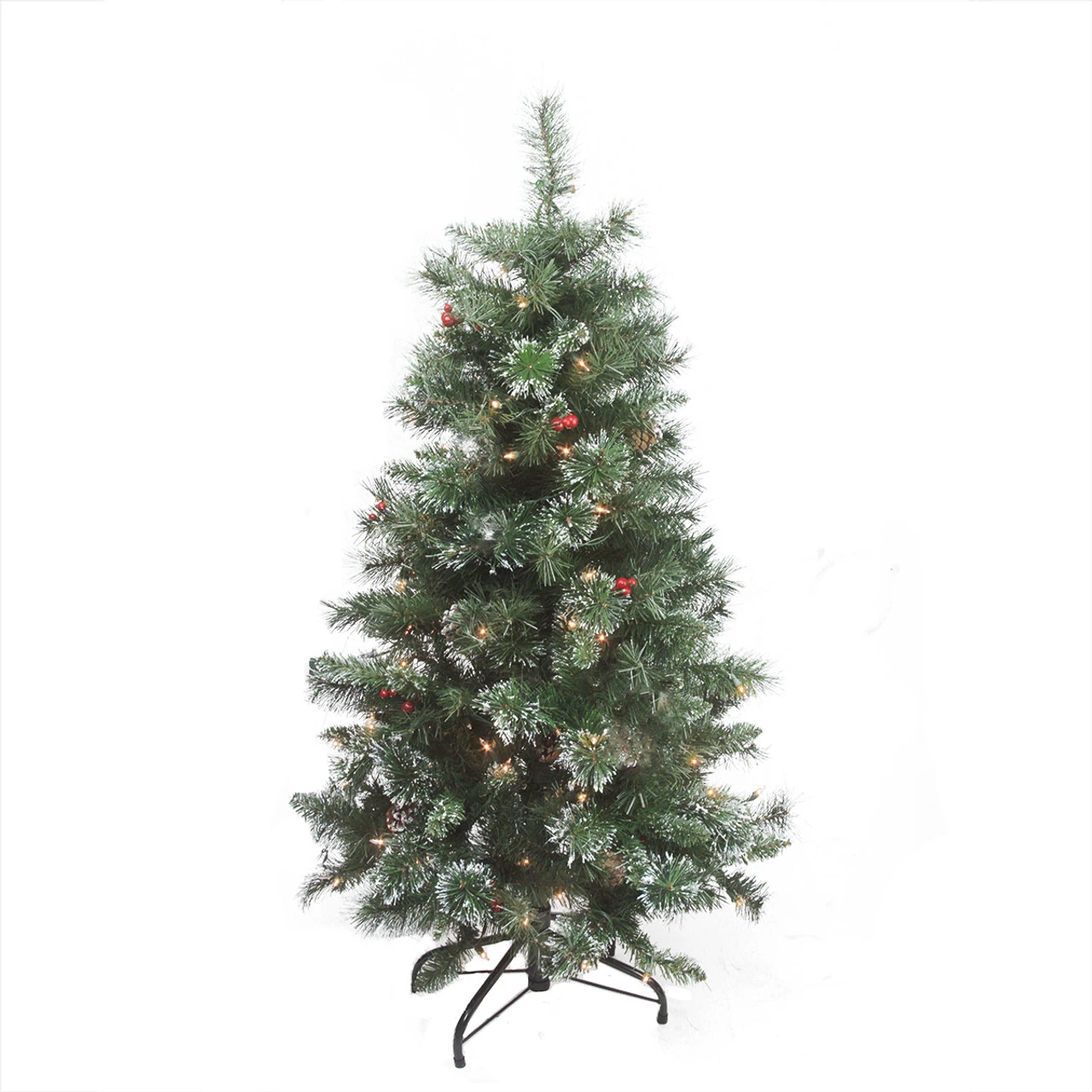Northlight 4' Pre-Lit Medium Frosted Mixed Pine Artificial Christmas Tree - Clear Lights 3 Northlight 4' Pre-Lit Medium Frosted Mixed Pine Artificial Christmas Tree - Clear Lights