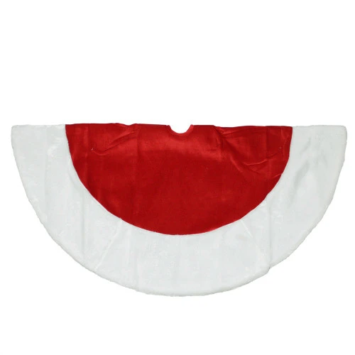 Northlight 26" Red With White Traditional Border Trim Small Christmas Tree Skirt 3 Northlight 26" Red With White Traditional Border Trim Small Christmas Tree Skirt