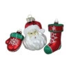 Northlight Set Of 3 Red And Green Santa Glass Christmas Ornaments 4.25" (108mm) -Christmas Decoration Store vfgobmnzorsswzr10o9tl7tb2ilqihmi 02534.1588369543