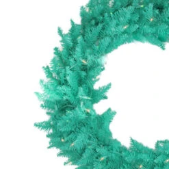 Pre-Lit Teal Green Ashley Spruce Artificial Christmas Wreath, 36-Inch, Clear And Green Lights -Christmas Decoration Store vickerman20k880937 13363.1644972726