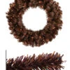Pre-Lit Brown Sparkling Artificial Christmas Wreath - 36-Inch, Clear Lights -Christmas Decoration Store vickerman b882737 1 47508.1588358612