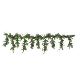 6.5' X 30" Red Berry And Ball Ornament Mixed Pine Artificial Christmas Garland - Unlit