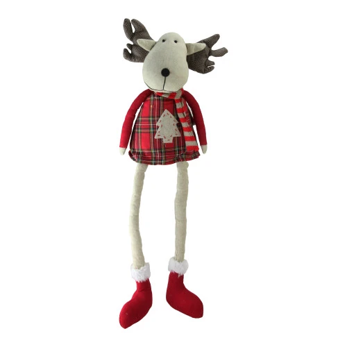 Northlight 19.75" Plaid Elk Sitting With Dangling Legs Tabletop Decoration 3 Northlight 19.75" Plaid Elk Sitting With Dangling Legs Tabletop Decoration