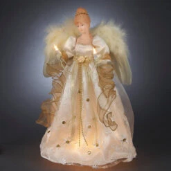 Kurt Adler 16" Lighted Ivory And Gold Angel Christmas Tree Topper - Clear Lights -Christmas Decoration Store wg2darq8wkrzbliv2d6u7syrxc17glsm 87693.1588415700
