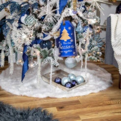 Northlight 52" White And Silver Glittered Weeping Christmas Pine Spray -Christmas Decoration Store winter20blues 620cropped 59885.1671008227