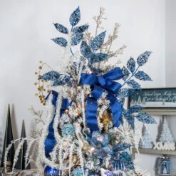 Northlight 52" White And Silver Glittered Weeping Christmas Pine Spray -Christmas Decoration Store winter20blues 8 00108.1671008227