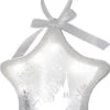 Northlight 8" White And Silver LED Sparkle Star With Winter Scene Christmas Ornament