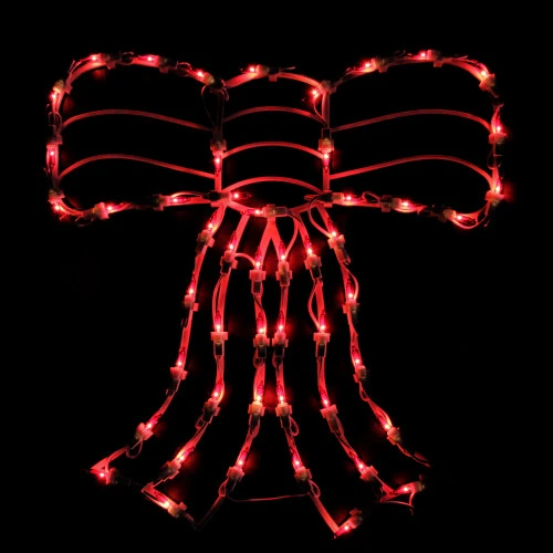 Northlight 14" Lighted Red Bow Christmas Window Silhouette Decoration 3 Northlight 14" Lighted Red Bow Christmas Window Silhouette Decoration