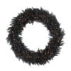 Pre-Lit Black Ashley Spruce Artificial Christmas Wreath - 48-Inch, Clear Lights