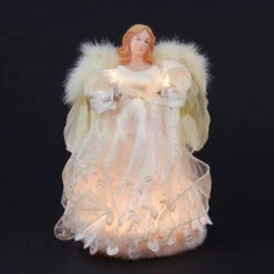 Kurt Adler 12" Divine Ivory Lighted Angel Christmas Tree Topper - Clear Lights -Christmas Decoration Store zrivtyteutct8tokef4hpnre3n6mmj4j 75461.1588406625